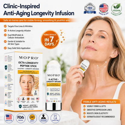 🛒 Enjoy a 30% discount today! 𝐌𝐎𝐏𝐑𝐎® 𝟖-𝐀𝐂𝐓𝐈𝐕𝐄 • LONGEVITY INFORMATION -Dual Miniprotection & 𝐂𝐞𝐥𝐥𝐮𝐥𝐚𝐫 𝐀𝐧𝐭𝐢𝐨𝐱𝐢𝐝𝐚𝐧𝐭 𝐒𝐨𝐥𝐢𝐝 𝐒𝐞𝐫𝐮𝐦 𝐒𝐭𝐢𝐜𝐤 — Now available in a 4-Stick Transformation Bundle for maximum results!