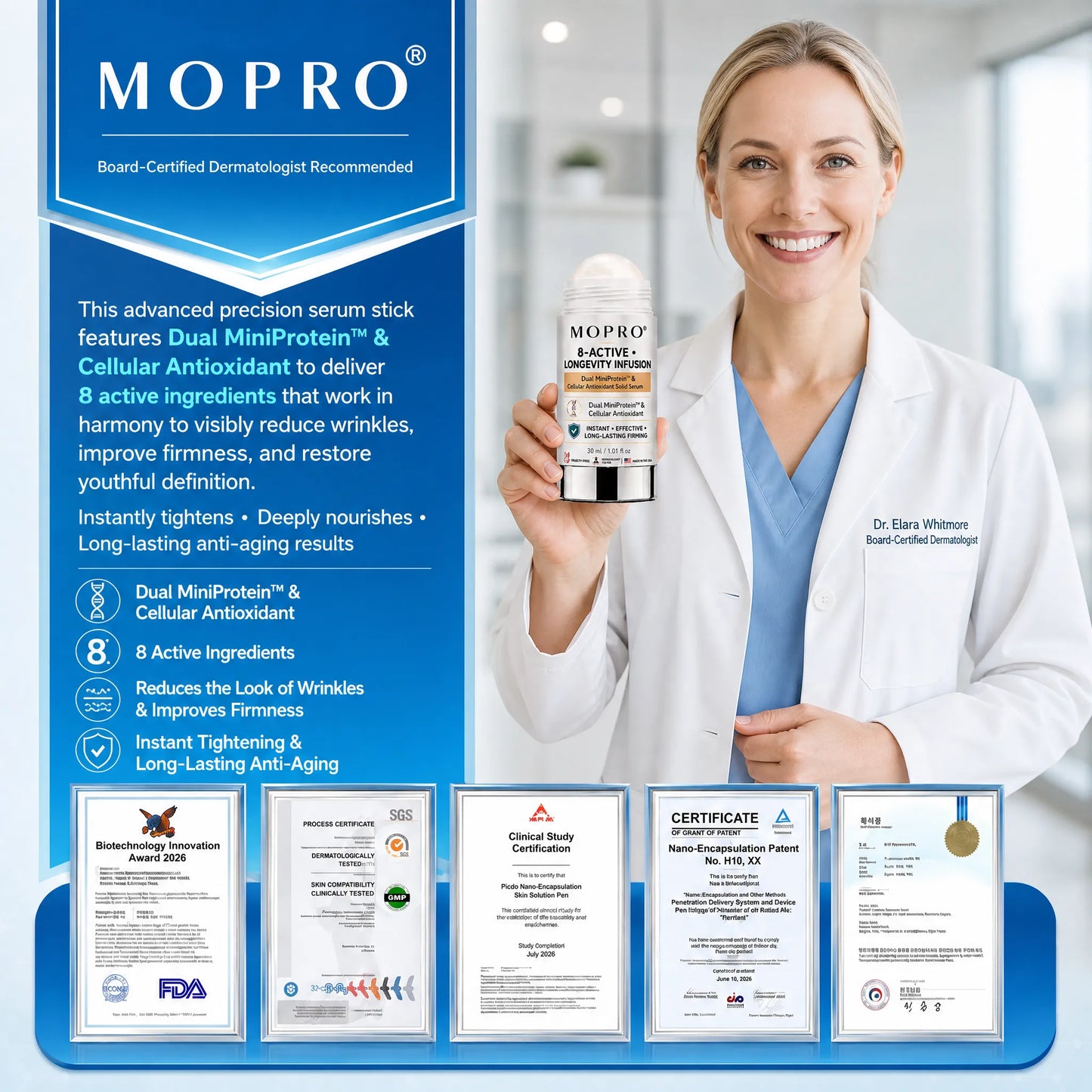 🛒 Enjoy a 30% discount today! 𝐌𝐎𝐏𝐑𝐎® 𝟖-𝐀𝐂𝐓𝐈𝐕𝐄 • LONGEVITY INFORMATION -Dual Miniprotection & 𝐂𝐞𝐥𝐥𝐮𝐥𝐚𝐫 𝐀𝐧𝐭𝐢𝐨𝐱𝐢𝐝𝐚𝐧𝐭 𝐒𝐨𝐥𝐢𝐝 𝐒𝐞𝐫𝐮𝐦 𝐒𝐭𝐢𝐜𝐤 — Now available in a 4-Stick Transformation Bundle for maximum results!